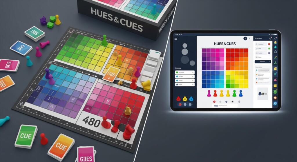 Mitä eroa on  Hues and Cues online- ja offline-versioilla?