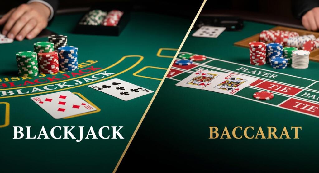 Blackjack vs. Baccarat: Kumpi korttipeli on parempi aloittelijalle?